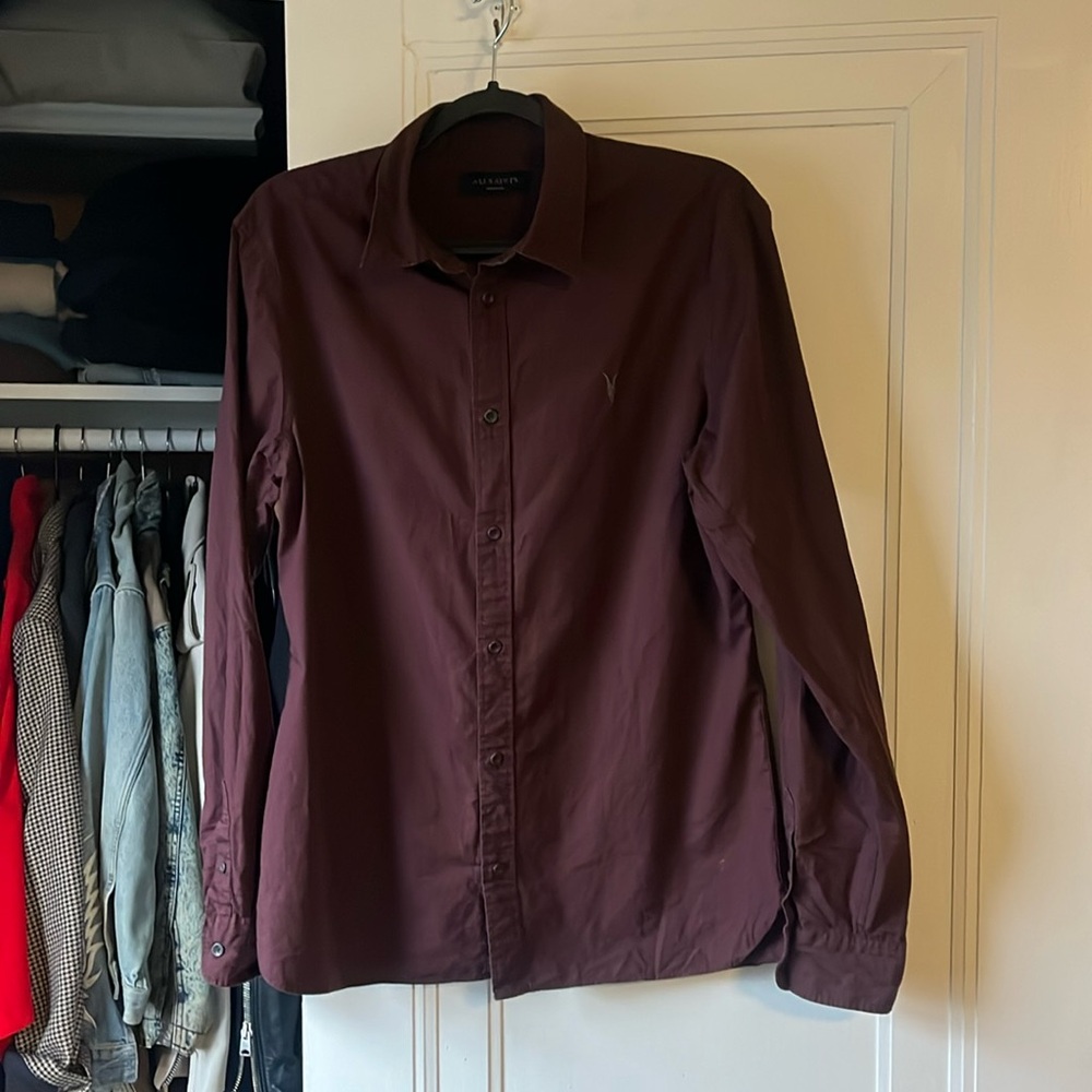 ALLSAINTS HAWTHORNE LONG SLEEVE BUTTON UP SHIRT
